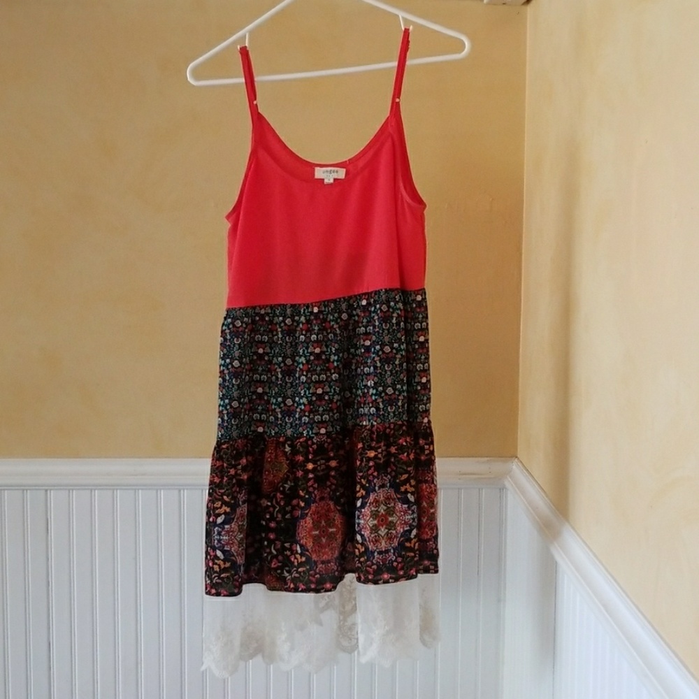 Orange and Floral dress